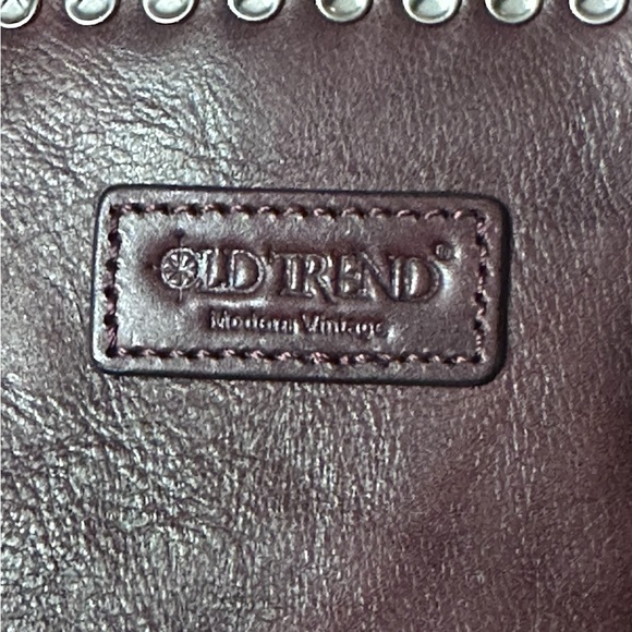 Old Trend Soul Stud Leather Satchel Bag burgundy rusty red - Picture 11 of 16